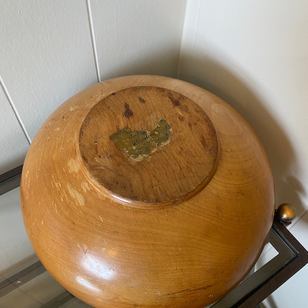 Vintage Handmade Wood Bowl - Picture 5 of 7